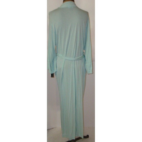 NWT $180 New Natori Light Green Robe Womens M Long Soft Solid Silky Pockets Pale - Picture 4 of 12